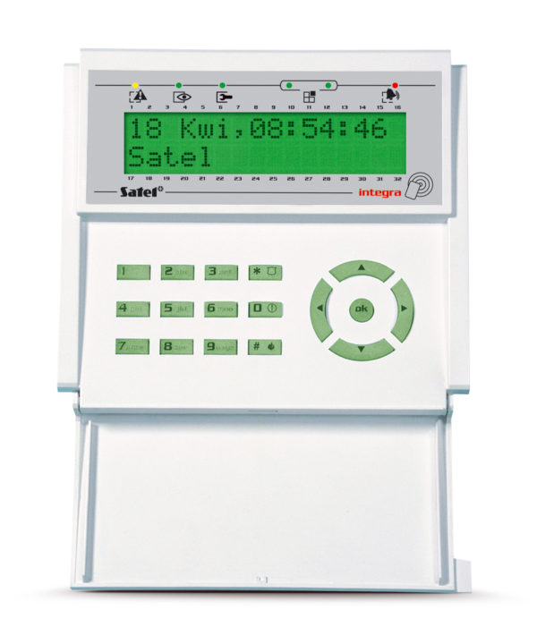 Satel INT-KLCDR-GR manipulator LCD z czytnikiem kart zbliżeniowych